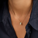 TI SENTO 34146ZY ZILVER VERGULDE COLLIER MET HANGER ZIRKONIA OVAL SPARKLE