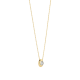 TI SENTO 34146ZY ZILVER VERGULDE COLLIER MET HANGER ZIRKONIA OVAL SPARKLE