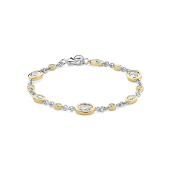 TI SENTO 23108ZY ZILVER VERGULDE ARMBAND MET ZIRKONIA VINTAGE COLLECTION