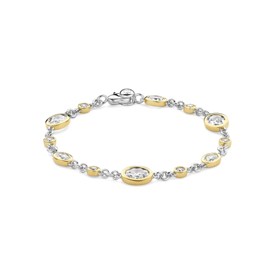 TI SENTO 23108ZY ZILVER VERGULDE ARMBAND MET ZIRKONIA VINTAGE COLLECTION