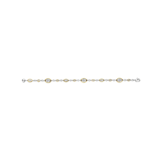 TI SENTO 23108ZY ZILVER VERGULDE ARMBAND MET ZIRKONIA VINTAGE COLLECTION