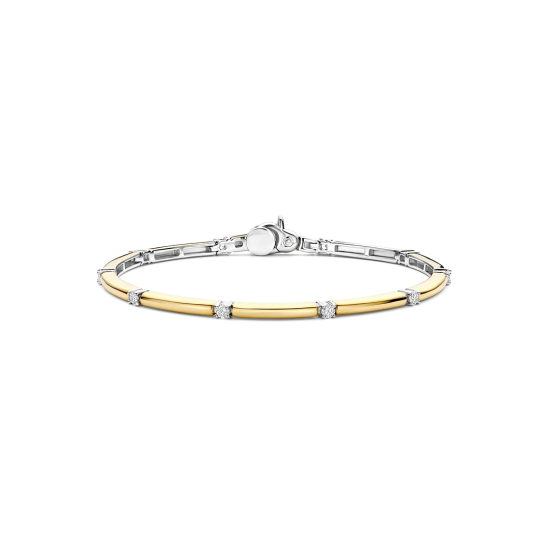 TI SENTO 23099ZY ZILVER VERGULDE ARMBAND MET ZIRKONIA CLASSIC