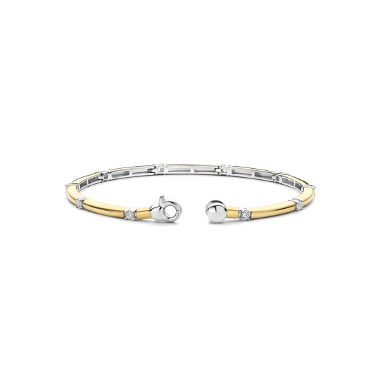 TI SENTO 23099ZY ZILVER VERGULDE ARMBAND MET ZIRKONIA CLASSIC