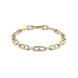 TI SENTO 23112ZY ZILVER VERGULDE ARMBAND MET ZIRKONIA CHUNKY