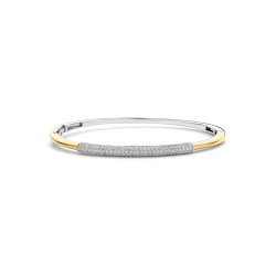 TI SENTO 23103ZY ZILVER VERGULDE BANGLE MET ZIRKONIA MODERN PAVÉ