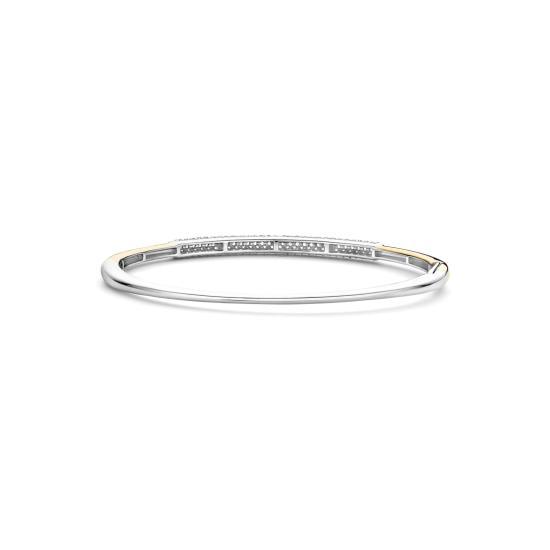 TI SENTO 23103ZY ZILVER VERGULDE BANGLE MET ZIRKONIA MODERN PAVÉ