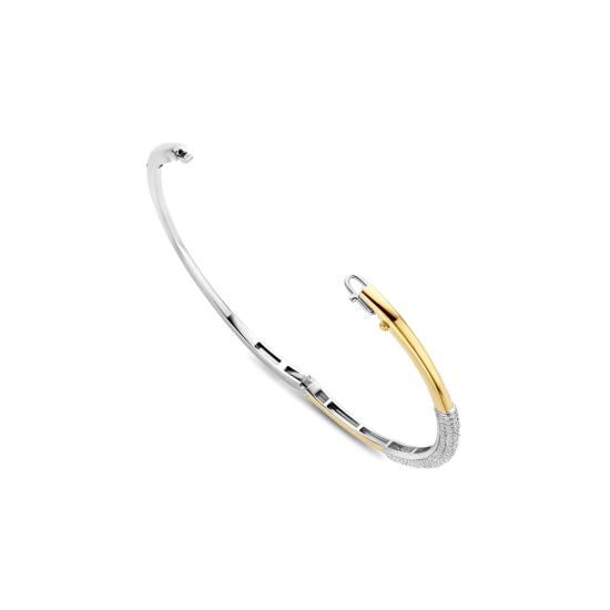 TI SENTO 23103ZY ZILVER VERGULDE BANGLE MET ZIRKONIA MODERN PAVÉ