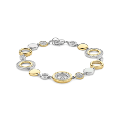 TI SENTO 23113ZY ZILVER VERGULDE ARMBAND MET ZIRKONIA CIRKEL