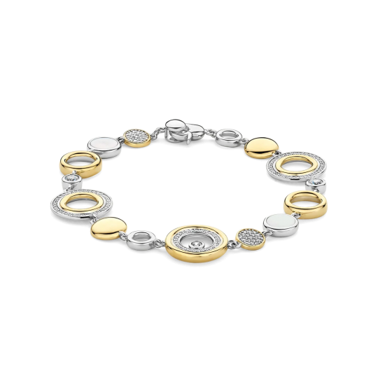 TI SENTO 23113ZY ZILVER VERGULDE ARMBAND MET ZIRKONIA CIRKEL