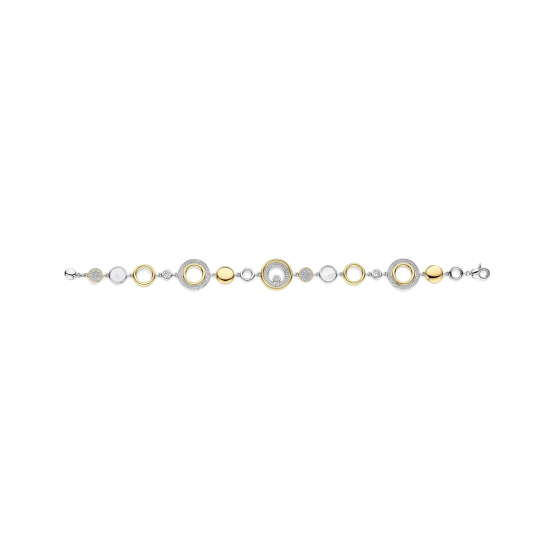TI SENTO 23113ZY ZILVER VERGULDE ARMBAND MET ZIRKONIA CIRKEL