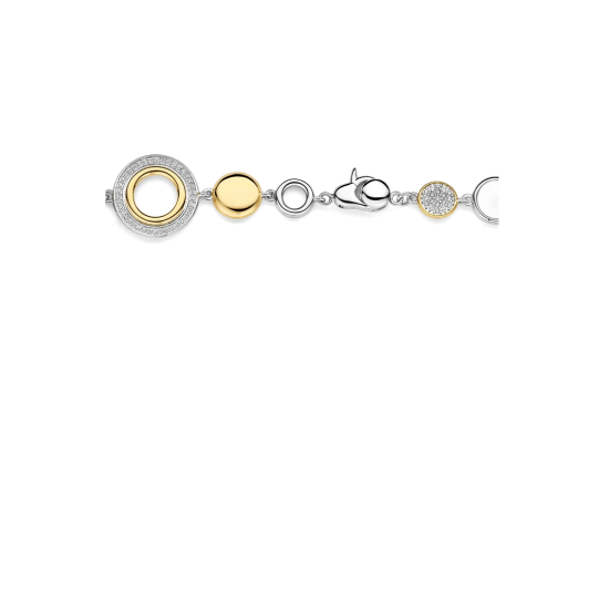 TI SENTO 23113ZY ZILVER VERGULDE ARMBAND MET ZIRKONIA CIRKEL