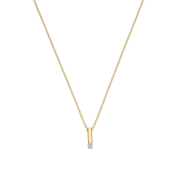 TI SENTO 34131ZY ZILVER VERGULD COLLIER MET ZIRKONIA HANGER