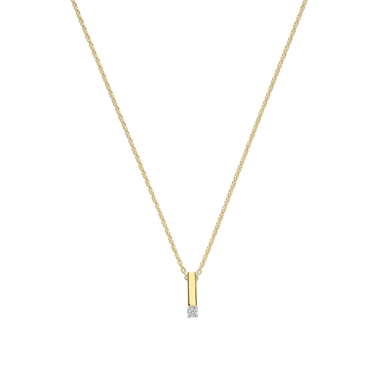 TI SENTO 34131ZY ZILVER VERGULD COLLIER MET ZIRKONIA HANGER