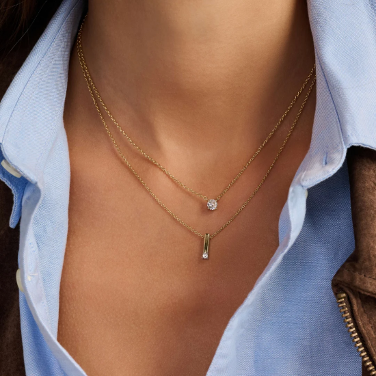 TI SENTO 34131ZY ZILVER VERGULD COLLIER MET ZIRKONIA HANGER