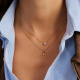 TI SENTO 34131ZY ZILVER VERGULD COLLIER MET ZIRKONIA HANGER