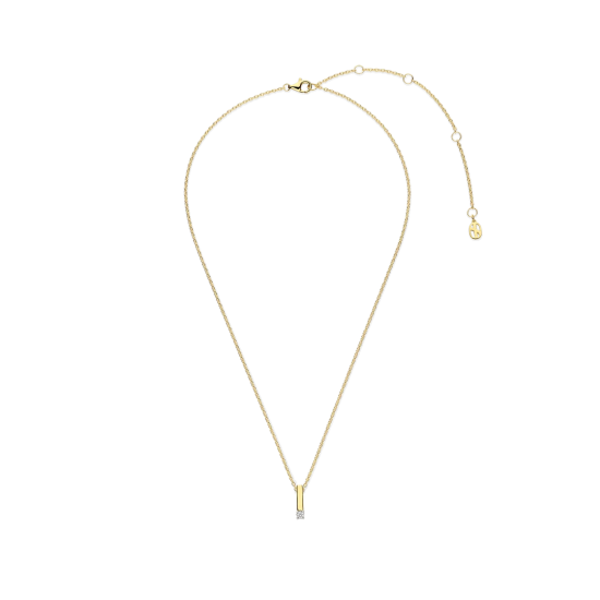 TI SENTO 34131ZY ZILVER VERGULD COLLIER MET ZIRKONIA HANGER