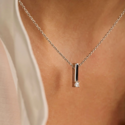 TI SENTO 34131ZI ZILVEREN COLLIER MET ZIRKONIA HANGER