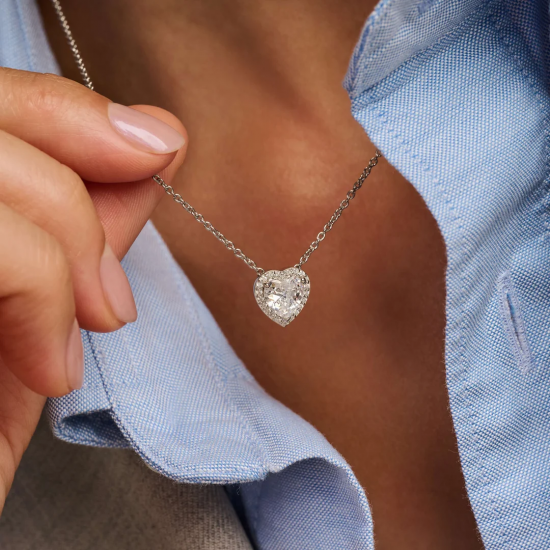 TI SENTO 34152ZI ZILVEREN COLLIER MET ZIRKONIA HANGER HART