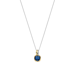 TI SENTO 6865DB ZILVEREN COLLIER MET ZILVER VERGULDE HANGER ZIRKONIA