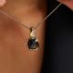 TI SENTO 6865DB ZILVEREN COLLIER MET ZILVER VERGULDE HANGER ZIRKONIA