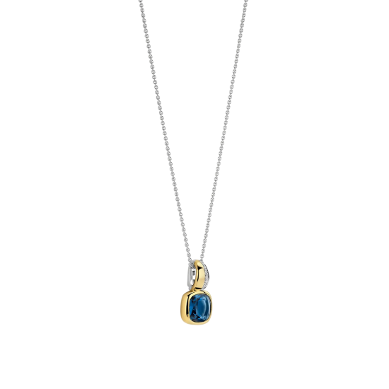 TI SENTO 6865DB ZILVEREN COLLIER MET ZILVER VERGULDE HANGER ZIRKONIA