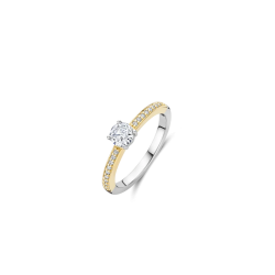 TI SENTO 12109ZY ZILVER VERGULDE RING MET ZIRKONIA CLASSIC