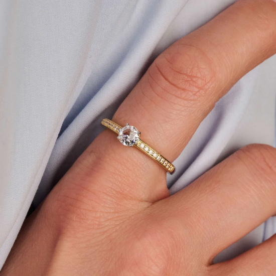 TI SENTO 12109ZY ZILVER VERGULDE RING MET ZIRKONIA CLASSIC
