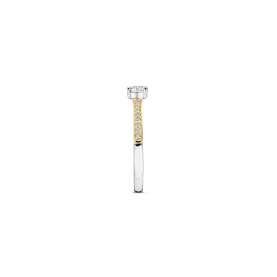 TI SENTO 12109ZY ZILVER VERGULDE RING MET ZIRKONIA CLASSIC