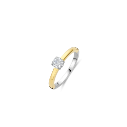 TI SENTO 12110ZY ZILVER VERGULDE RING MET ZIRKONIA CLASSIC