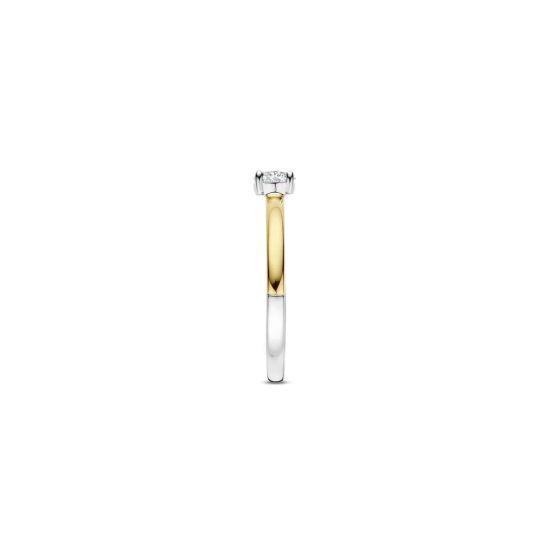 TI SENTO 12110ZY ZILVER VERGULDE RING MET ZIRKONIA CLASSIC