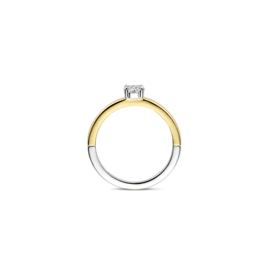 TI SENTO 12110ZY ZILVER VERGULDE RING MET ZIRKONIA CLASSIC