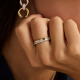 TI SENTO 12433ZY ZILVER VERGULDE RING MET ZIRKONIA CLASSIC CONTRAST