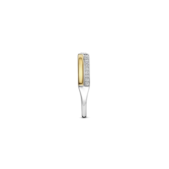 TI SENTO 12433ZY ZILVER VERGULDE RING MET ZIRKONIA CLASSIC CONTRAST