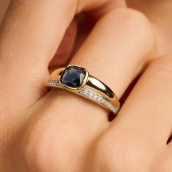 TI SENTO 12462DB ZILVER VERGULDE RING MET ZIRKONIA CUSHION