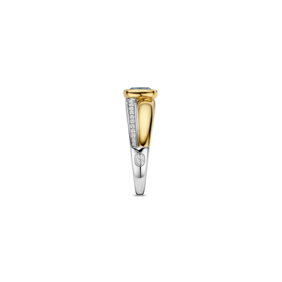 TI SENTO 12462DB ZILVER VERGULDE RING MET ZIRKONIA CUSHION