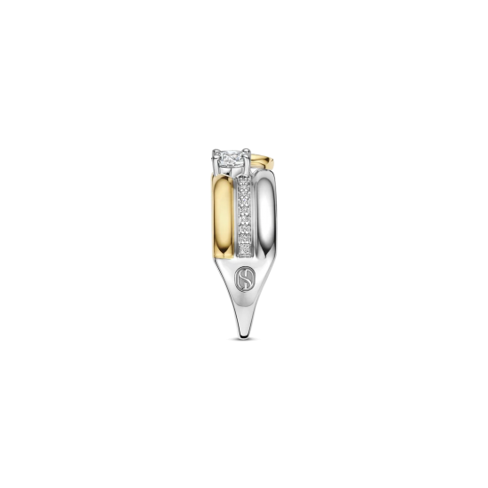 TI SENTO 12459ZY ZILVER VERGULDE RING MET ZIRKONIA TRIPLE BAND