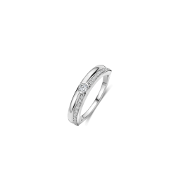 TI SENTO 12433ZI ZILVEREN RING MET ZIRKONIA CLASSIC CONTRAST