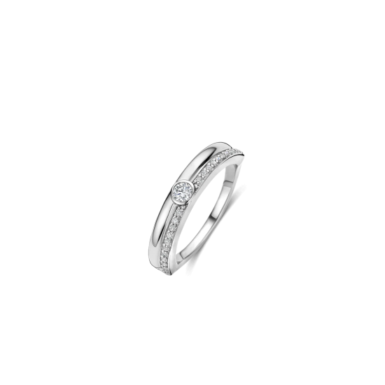 TI SENTO 12433ZI ZILVEREN RING MET ZIRKONIA CLASSIC CONTRAST