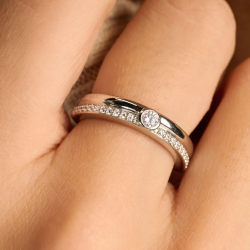 TI SENTO 12433ZI ZILVEREN RING MET ZIRKONIA CLASSIC CONTRAST
