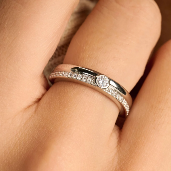 TI SENTO 12433ZI ZILVEREN RING MET ZIRKONIA CLASSIC CONTRAST