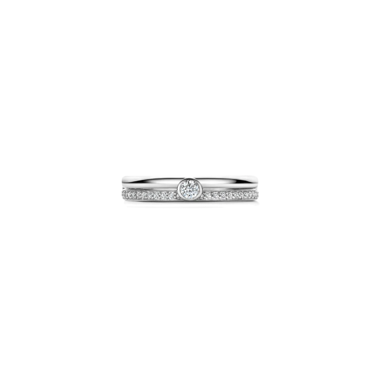 TI SENTO 12433ZI ZILVEREN RING MET ZIRKONIA CLASSIC CONTRAST