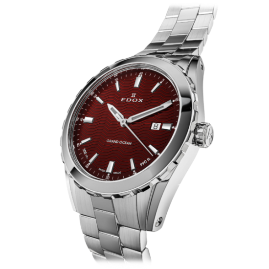 EDOX 53102 3M ROUIN STALEN HERENHORLOGE GRAND OCEAN DATE GENTS