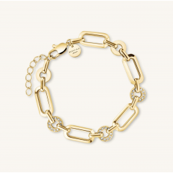 ROSEFIELD JBBSG-J899 VERGULD STALEN ARMBAND ZIRKONIA STUDS BRACELET