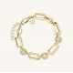 ROSEFIELD JBBSG-J899 VERGULD STALEN ARMBAND ZIRKONIA STUDS BRACELET