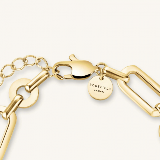 ROSEFIELD JBBSG-J899 VERGULD STALEN ARMBAND ZIRKONIA STUDS BRACELET