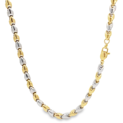MONZARIO 838-C BIC 14K. BICOLOR GOUDEN COLLIER FANTASIESCHAKEL