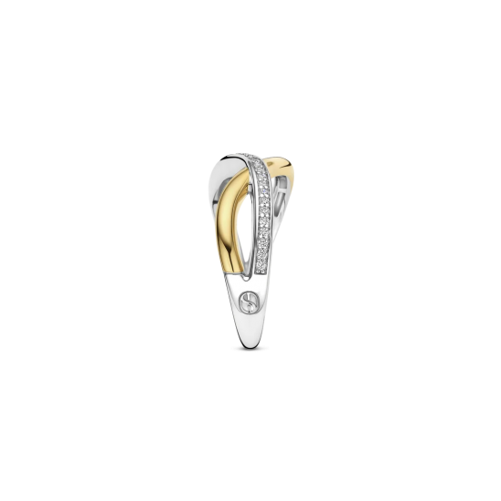 TI SENTO 12436ZY ZILVER VERGULDE RING ZIRKONIA ORGANIC
