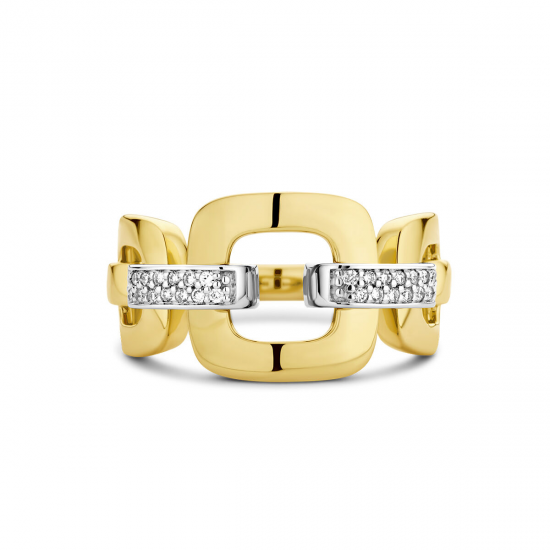 THE HOUSE OF JEWELS 4208890 BICOLOR GOUDEN RING MET NATUURLIJKE DIAMANT ALEXIA