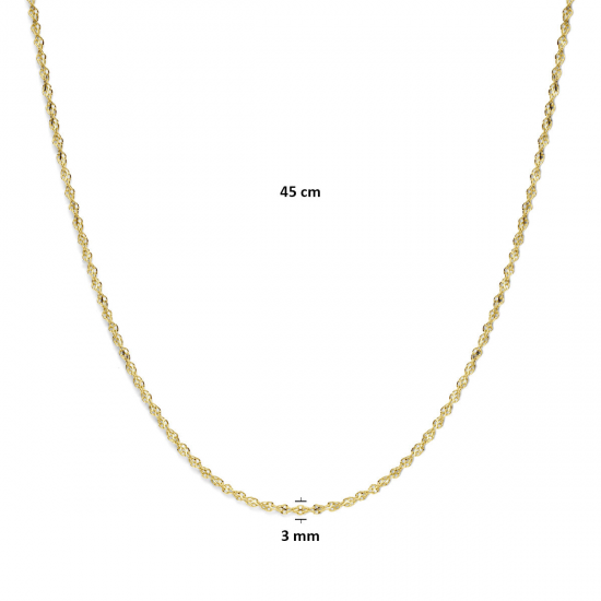 SILGOLD 5000333 GEELGOUDEN SCHAKELCOLLIER MET ZILVEREN KERN