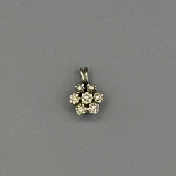 Schitterende 14k Witgouden Bloem Hanger met Diamant / Briljant